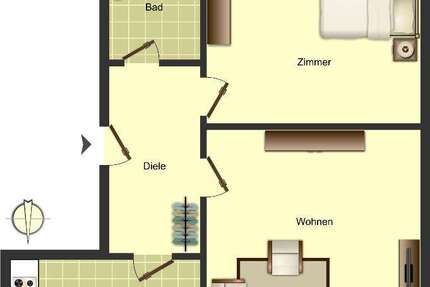 Wohnung Ahlen - 2 Zimmer, 50 m&sup2;, 414&euro; | Angebot:27427047