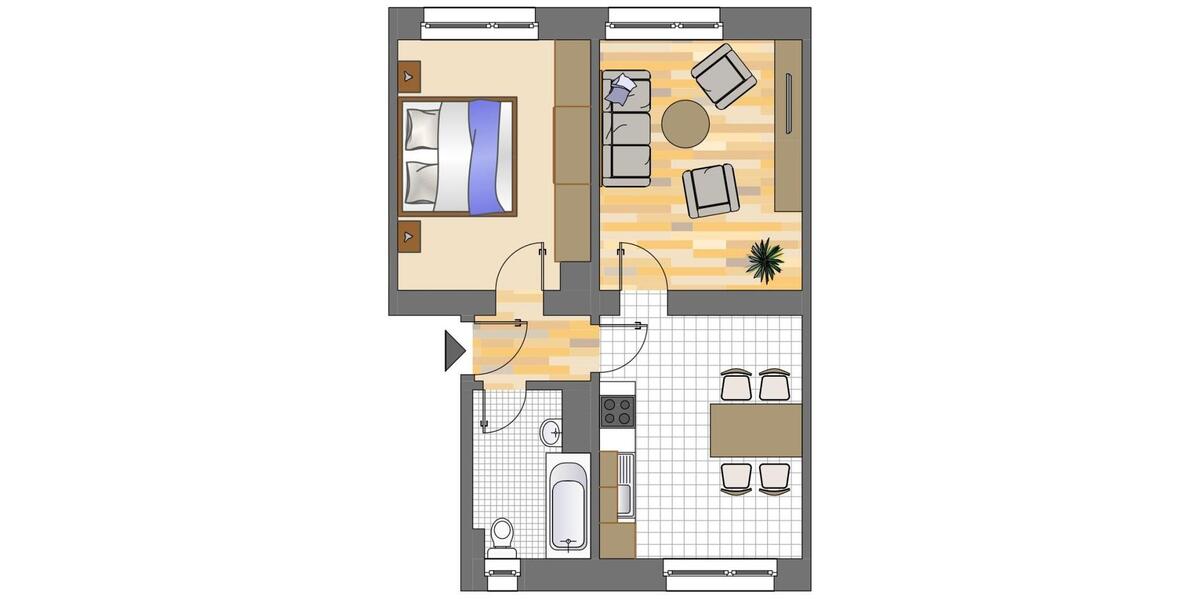 Etagenwohnung Dortmund Brackel - 2 Zimmer, 49 m&sup2;, 190&euro; | Angebot:26237808