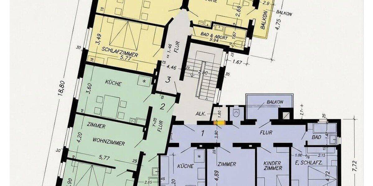 Etagenwohnung Dortmund Mitte - 2 Zimmer, 62 m&sup2;, 760&euro; | Angebot:26864690