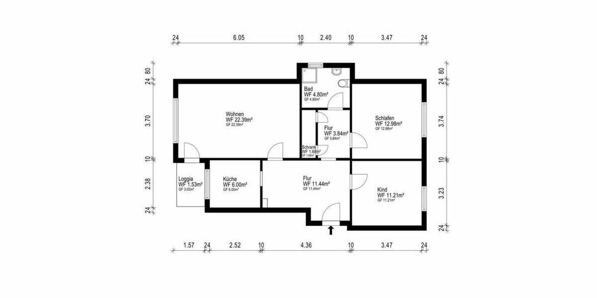 Etagenwohnung Hamm Hamm-Osten - 3 Zimmer, 75 m&sup2;, 219.900&euro; | Angebot:26188726