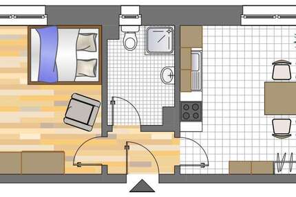 Wohnung Dortmund Brackel - 1 Zimmer, 35 m&sup2;, 135&euro; | Angebot:25768627
