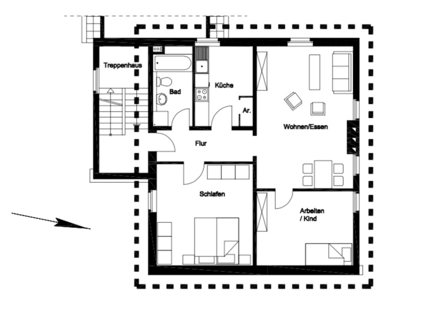 Möblierte AltbauWohnung