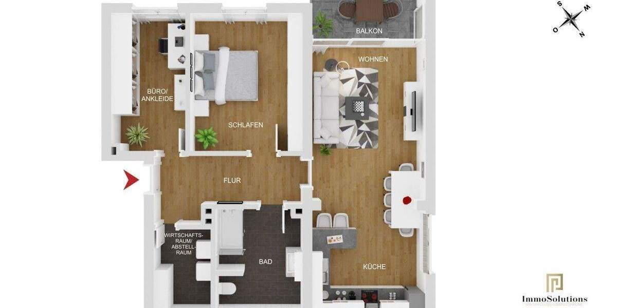 Etagenwohnung Hamm / Braam-Ostwennemar Mark - 3 Zimmer, 76 m&sup2;, 920&euro; | Angebot:24622048