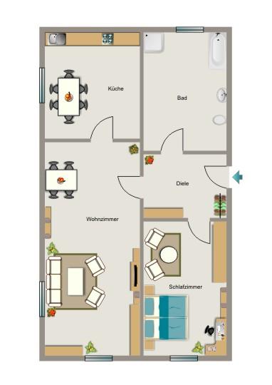 Dachgeschoßwohnung Lünen Alstedde - 2.5 Zimmer, 48 m&sup2;, 357&euro; | Angebot:24843603