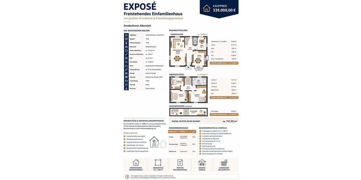 Einfamilienhaus Sendenhorst - 5 Zimmer, 120 m&sup2;, 339.000&euro; | Angebot:26864207